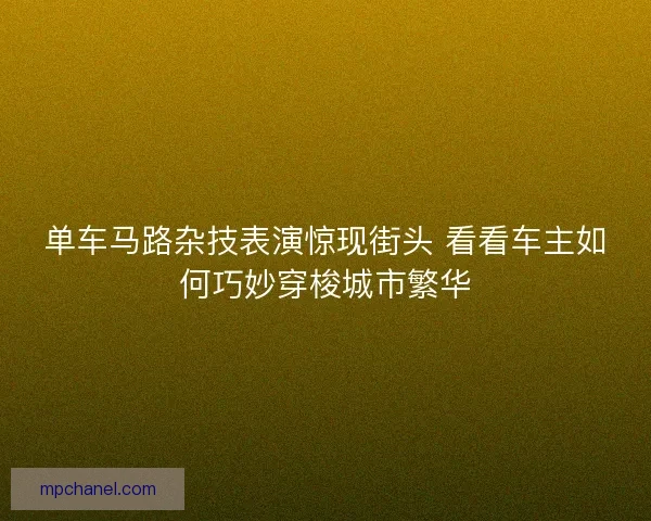 单车马路杂技表演惊现街头 看看车主如何巧妙穿梭城市繁华