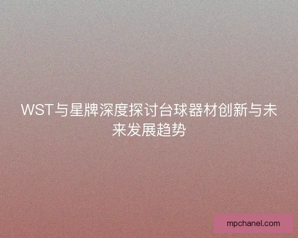 WST与星牌深度探讨台球器材创新与未来发展趋势
